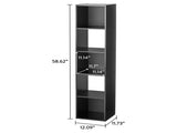 5 Cube Vertical Storage Organizer, Black 53010129