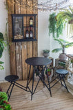 26x5.1x28.3" Black Floating Wine Bar Shelf with Glass Holder and Display Shelves W2078P223144