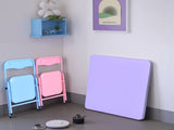Kids Activity Table and 2 Chairs Set, 3-Piece Folding Play Table Set, Pastel Multicolor 21009110