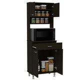 Della 60 Kitchen Pantry with Countertop, Closed & Open Storage -Black B20091840