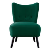 ZNTS Unique Style Green Velvet Covering Accent Chair Button-Tufted Back Brown Finish Wood Legs Modern B01143824