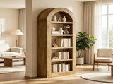 70.9 Inch 5 Tier Arched Bookcase with Display Shelves, Bookshelf Organizer 00727333