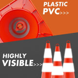 ZNTS [12 Pack] 28 inch Traffic Safety Cones with Reflective Collars, Sturdy Orange PVC Cones for Road 13846090