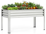 44" Elevated Raised Garden Bed with Drainage Holes, 32" Ergonomic Height Metal Planter - Silver 72247429