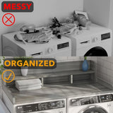 Washer Dryer Countertop, Laundry Wood Shelf Topper with Edge, 54" Width x 27.5" Depth Double Layer W2641P309101