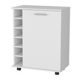 Rawlins Bar Cart with 6-Bottle Rack, Storage Cabine and Mobile Caster Wheels B128P176159