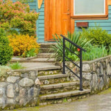 Handrails for Outdoor Steps, Wrought Iron Handrail Fits 1 or 3 Steps, Transitional Handrail with 87420248