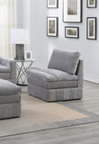 1pc Armless Chair Modular Plush Chair Sectional Sofa Living Room Furniture Granite Morgan Fabric B011126790