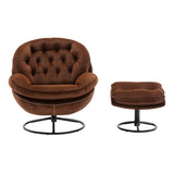 Accent chair TV Chair Living room Chair with Ottoman-BROWN W676P232279