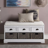 U_STYLE Homes Collection Wood Storage Bench with 3 Drawers and 3 Baskets WF323641AAK