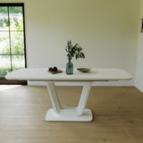 62.99-78.74" grey white dining table, MDF kitchen dining table, and modern industrial style 98437777