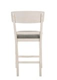 2pc Transitional Upholstered Counter Height Dining Chair Bar Stools Chalk Gray Finish Wooden B011P148062