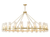 61.4' Gold Wagon Wheel Chandelier With 24 Lights Kit , Pendant Light with Seeded Glass W5008P543993