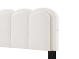 Lambswool Petal Headboard Bed Frame Cream Style Bedroom Soft Bed with Atmosphere Light, Queen N769P272030W