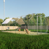 10 ft. x 20 ft. Galvanized Large Metal Walk in Chicken Coop Cage Farm Poultry Run Hutch Hen House W2505P188286