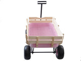 Outdoor Wagon All Terrain Pulling w/Wood Railing Air Tires Garden Cart W22740234