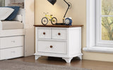 Wooden Captain Two-Drawer Nightstand Kids Night Stand End Side Table for Bedroom, Living Kids' WF305273AAK