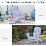 Wooden Adirondack Chair, Outdoor Patio Lawn Chair with Cup Holder, Weather Resistant Lawn Furniture, W2225142493
