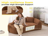 LY-048 Compression Curved Chaise Longue Chair Indoor, Modern Chenille Loveseat Couch with Deep Seat W2231P401723