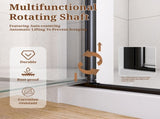 32" W x 72" H Semi-Frameless Circular Pivot Shower Door in Matte Black With 1/4" Thick SGCC W2813P388076