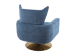 Classic Mid-Century 360-degree Swivel Accent Chair, Blue Linen W1361104586