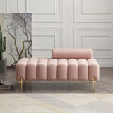 53.2" Width Modern End of Bed Sherpa Fabric Upholstered 2 Seater Sofa Couch Entryway Ottoman W111771366