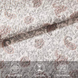 6 Piece Cotton Percale Quilt Set with Throw Pillows Blush King/Cal King B035129024