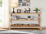 Rustic 3 - Tier Console Table with Gothic - Inspired Details, 47.24" Long Wooden Entryway Table for W2295P365031