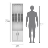 Kevil 71-Inch Tall Bar Cabinet 5-Tier Modern Bar Cabinet with Glass Holder Stemware Rack, Wine B200P188836