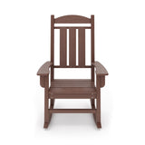 Pecan Traditional Porch Rocker Classic HDPE Poly Lumber for Porch, Patio, and Garden Comfort B195P198776