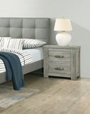Bedroom Furniture Rustic Light Grey Simple 1pc Nightstand 2-Drawers Bed Side Table Solidwood B011P236769