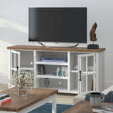 67 inch TV Stand Console for TVs up to 80 inches, No Assembly Required, Jasmine Whitewash and B108P160165