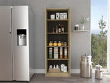 Multistorage Cabinet, Double Door, Five Shelves -Light Oak / Black B20092040