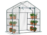 Mini Walk-in Greenhouse with PVC Cover, 4-Shelf Indoor Outdoor Planting Green House for 87986712