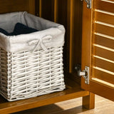 Shoe Bench with Storage Cabinets Brown 70745290