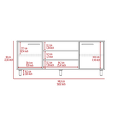 Tv Stand for TVs up 60", Two Cabinets, Three Shelves, Five Legs, Espresso / Pine B097132985