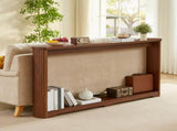 70.1"corrugated texture storage table for entranceways, narrow wooden console sofa table, can be 00245436