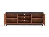 63 inch TV Stand Console for TVs up to 70 inches, No Assembly Required, Black with Bourbon Finish B108P160162