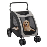 ZNTS Dog Stroller for Medium to Large Dogs, Foldable Dog Wagon with 4 Wheels, Adjustable Handle, Bid Dog 77943389