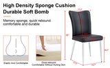 Modern minimalist dining chairs, black PU leather curved backrest and seat cushions, electroplated W1512P356180