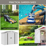 ZNTS Steel Storage Shed Garden Tool house 7' x 4' White-AS （Prohibited by WalMart） 31016730