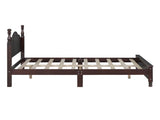 Full Size Wood Platform Bed Frame,Retro Style Platform Bed with Wooden Slat Support,Dark Walnut WF308186AAD