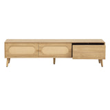 Boho TV Stand for TVs up to 80'' , Modern Farmhouse Media Console, Entertainment Center with Solid 61389525