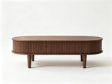 43.5" MidCentury Modern Oval LiftTop Coffee Table, Gas Strut Silent Height Adjustable Table with 3 60031955