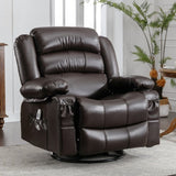Massage Swivel Rocker Recliner Chair with Vibration Massage and Heat Ergonomic Lounge Chair for W1521130741