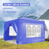 10'x10' Folding Canopy with 4 Removable Sidewalls Outdoor Event Shelter UPF 50 Gazebo Portable W2185P194752
