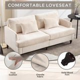 COOLMORE Mid Century Modern chenille Fabric Loveseat sofa, 2-Seat Upholstered Loveseat Sofa Modern W395P151895