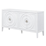 Retro Sideboard door with Circular Groove Design Round Metal Door Handle for Entrance, Dinning Room, 91518622