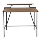 Gia Industrial Counter Table in Black Metal and Brown Wood-Pressed Grain Bamboo by LumiSource B202P223310
