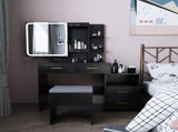 Particleboard Triamine Veneer 4 Drawers 1 Storage Cabinet 2 Shelves Mirror Cabinet Dressing Table 03327233